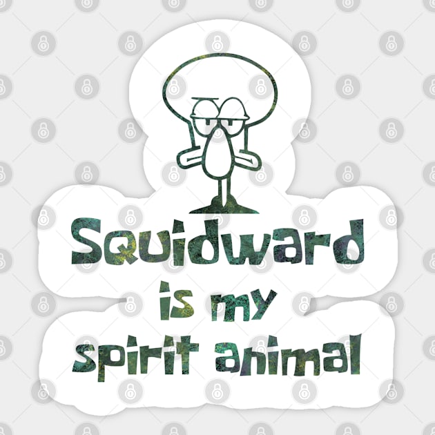 Squidward Spirit Animal Sticker by InsomniackDesigns